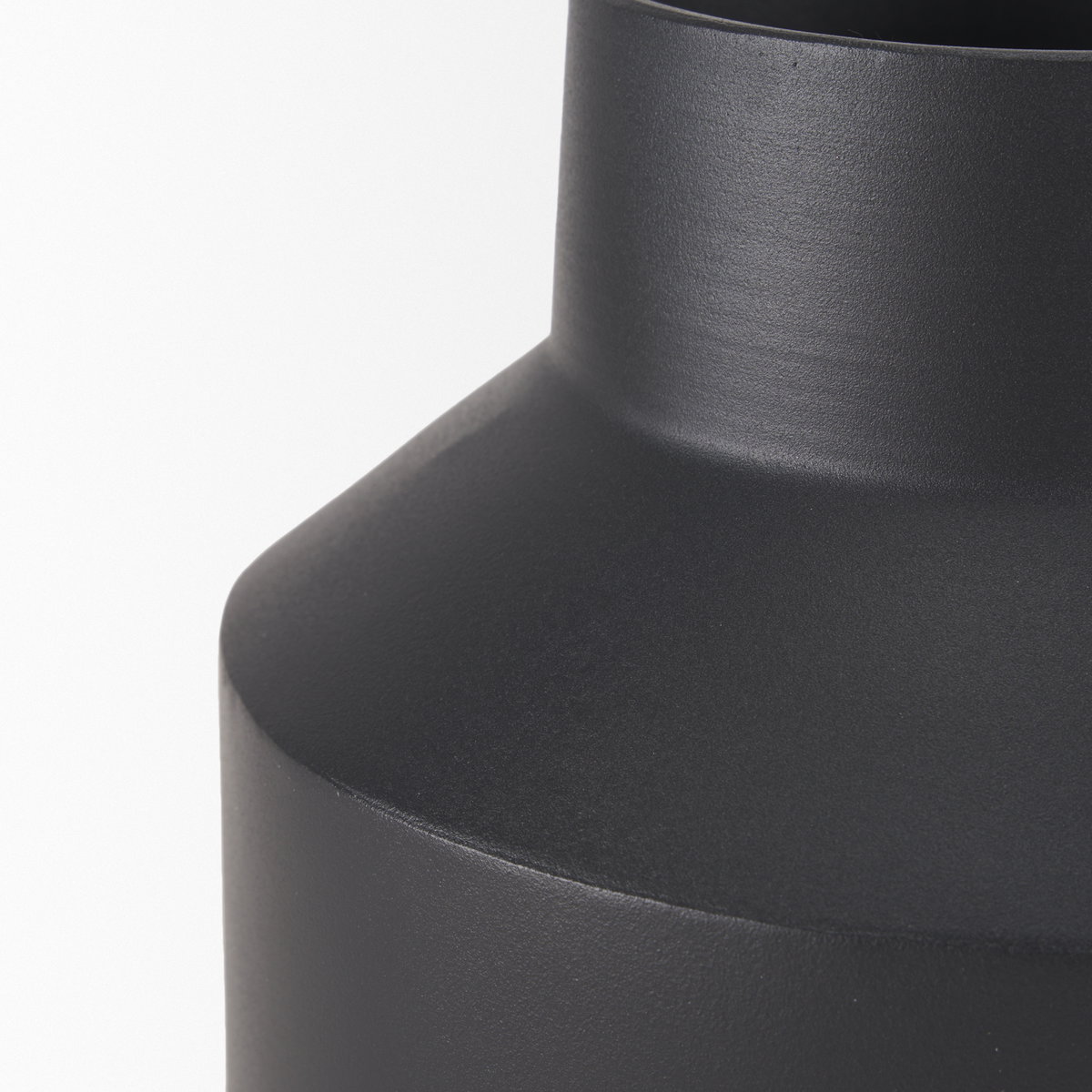 Tosca Medium Matte Black Metal Vase, by Mercana, 9.06" length x 9.06" width x 7.87" height View 8