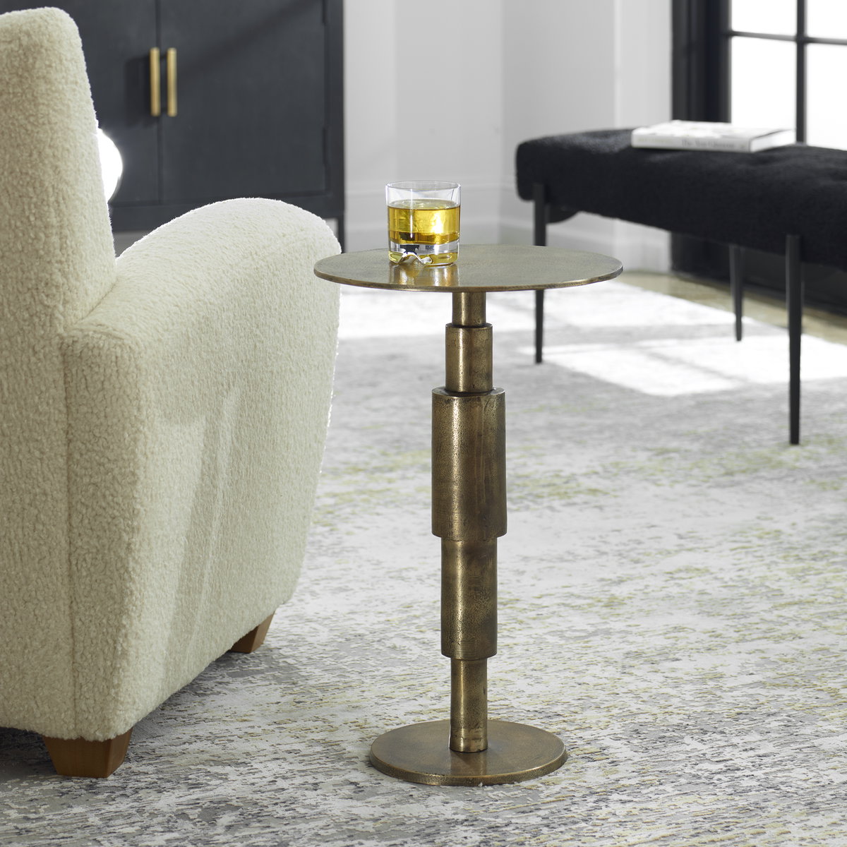 Descend Gold Accent Table, Side & End Table by Uttermost, 14" width x 22.5" height x 14" depth View 2