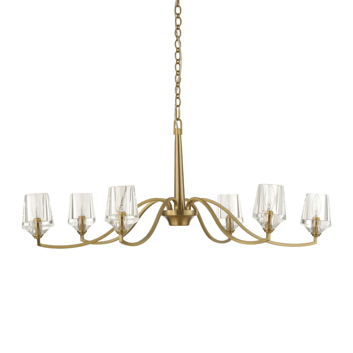 Barcelona 6 Light Brass Chandelier, Pendant by Uttermost, 15.5" height x 40.25" diameter View 6