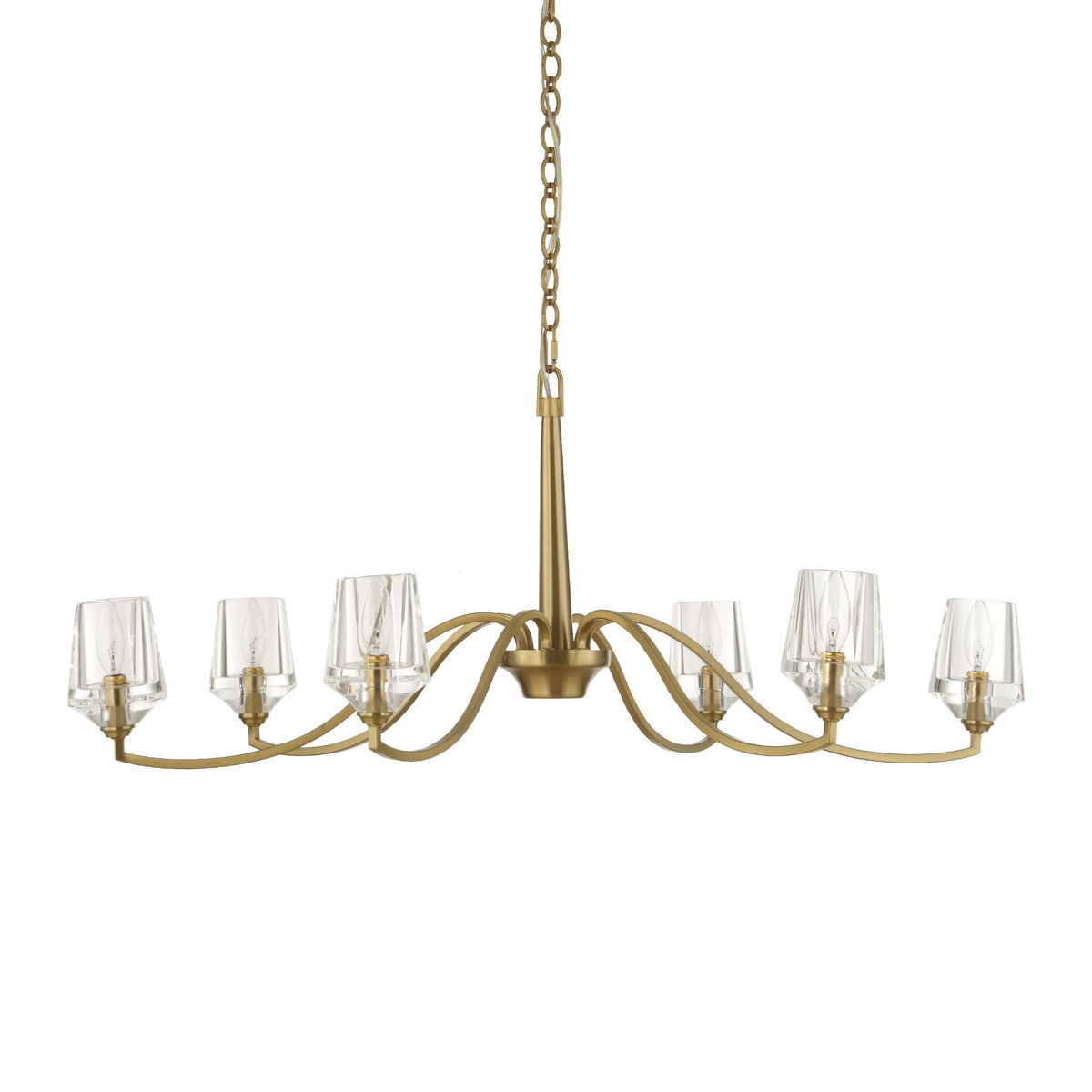 Barcelona 6 Light Brass Chandelier, Pendant by Uttermost, 15.5" height x 40.25" diameter View 6