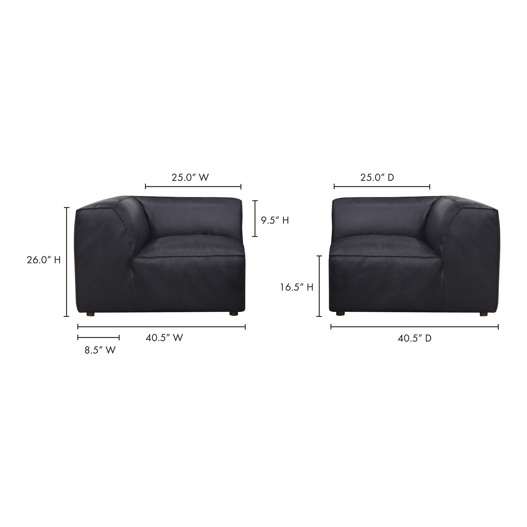 Form Corner Chair Vantage Black Leather large image 