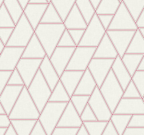 Pathways White & Red Wallpaper