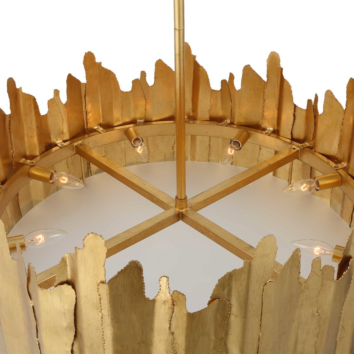 Golden Gate 8 Light Industrial Pendant, by Uttermost, 28" width x 18" height x 28" diameter View 7