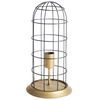 Carkner I (38'H) Gun-Metal Grey Cylindrical Metal Cage Table Lamp, by Mercana, 17" length x 17" width x 38" height thumbnail 1
