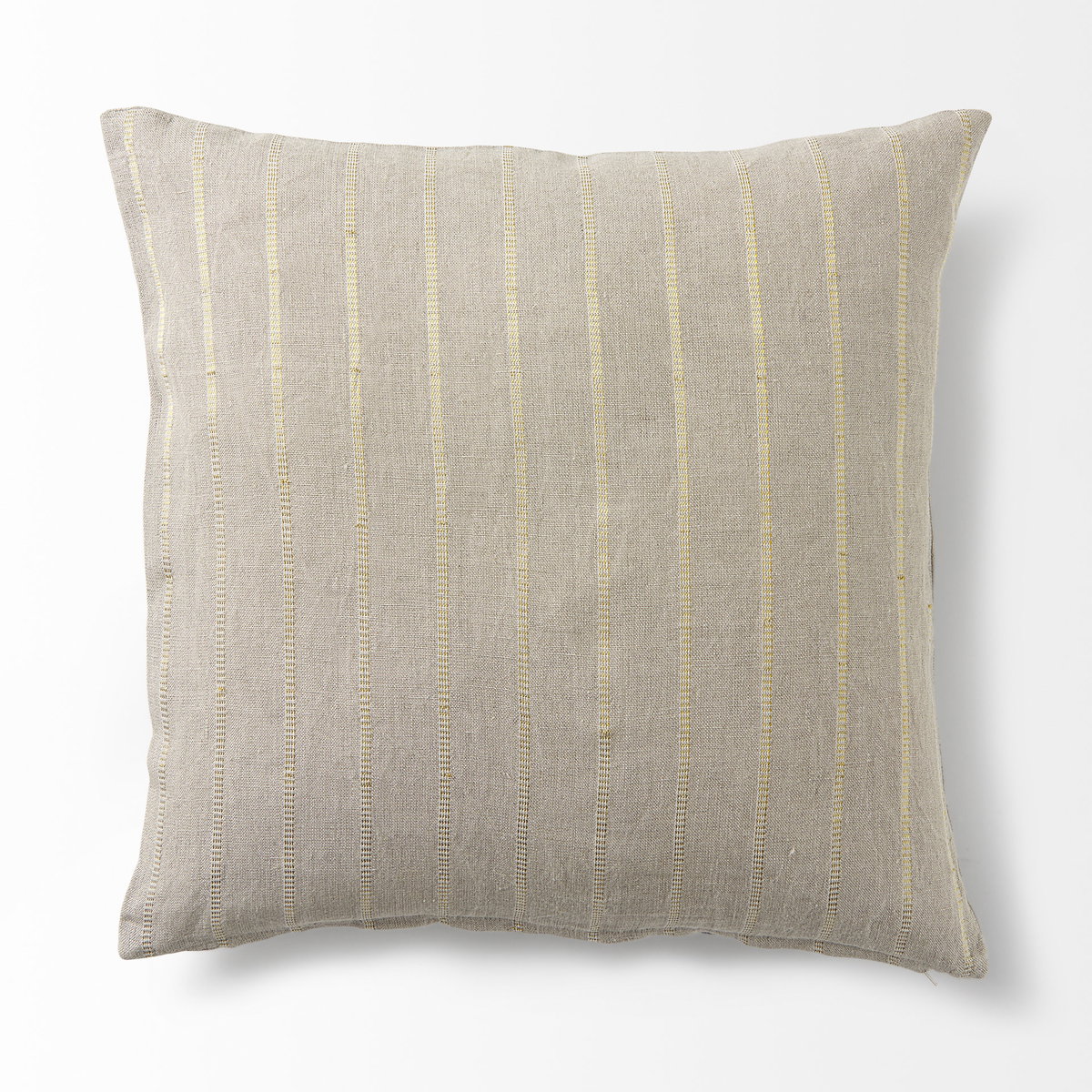 Danika 18 x 18 Beige and Gold Fabric Decorative Pillow Cover, by Mercana, 18" length x 18" width x 0.2" height View 6