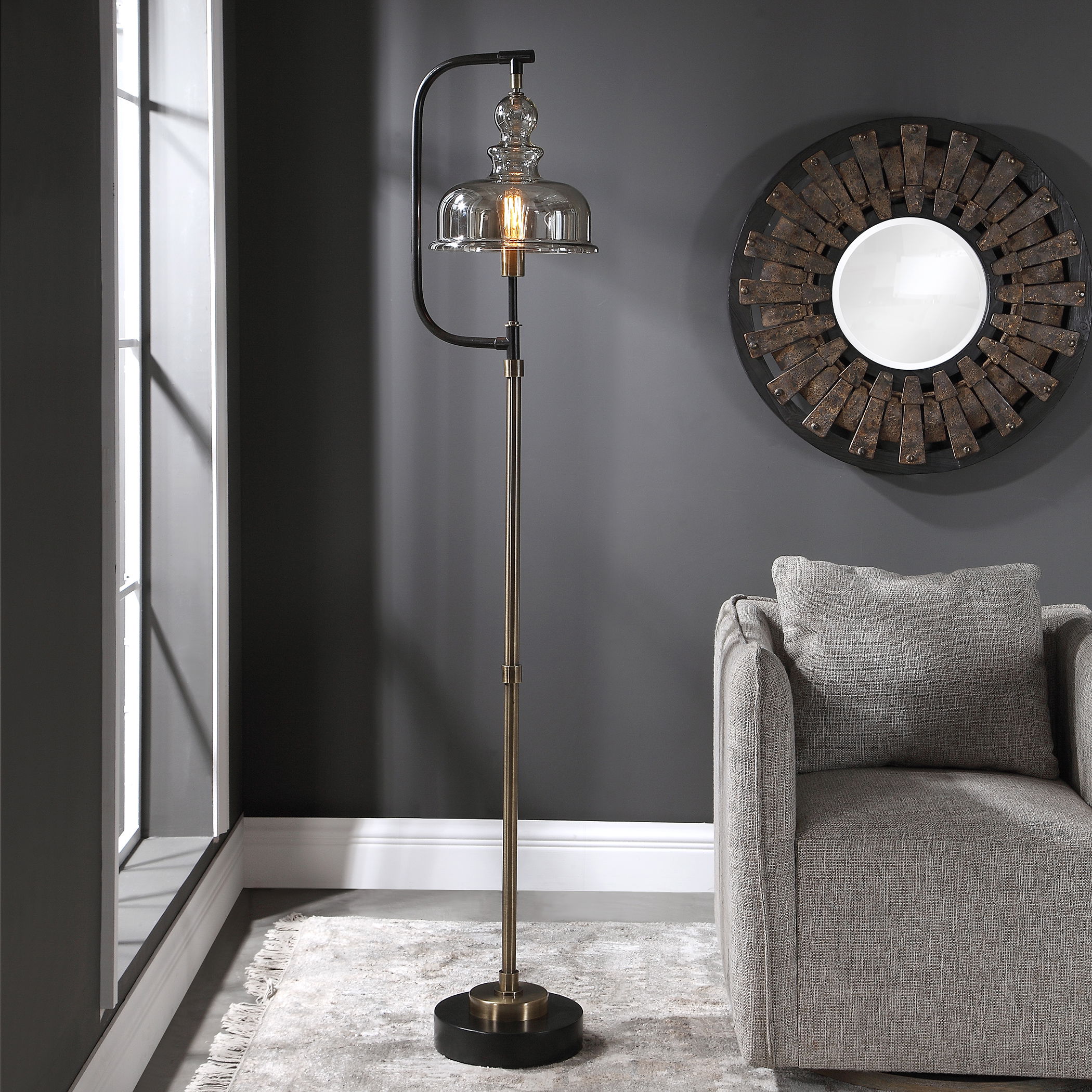 Elieser Industrial Floor Lamp large image 