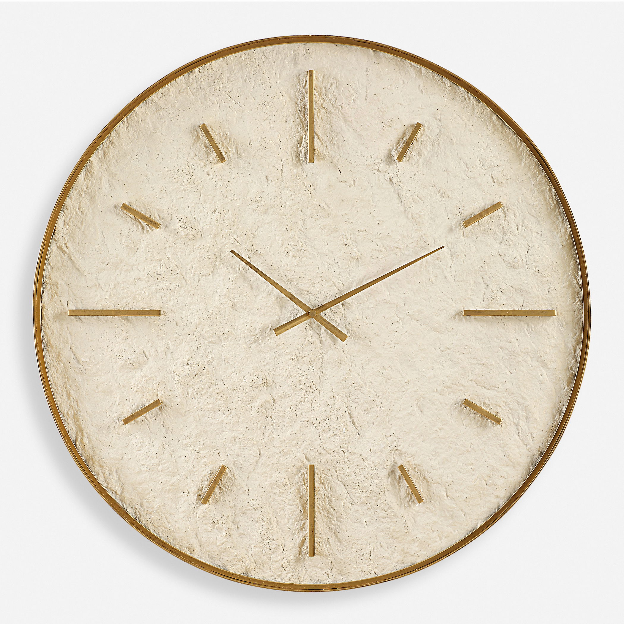 Stone Serenity Wall Clock, by Uttermost, 35.37" width x 35.37" height x 2.12" depth View 1