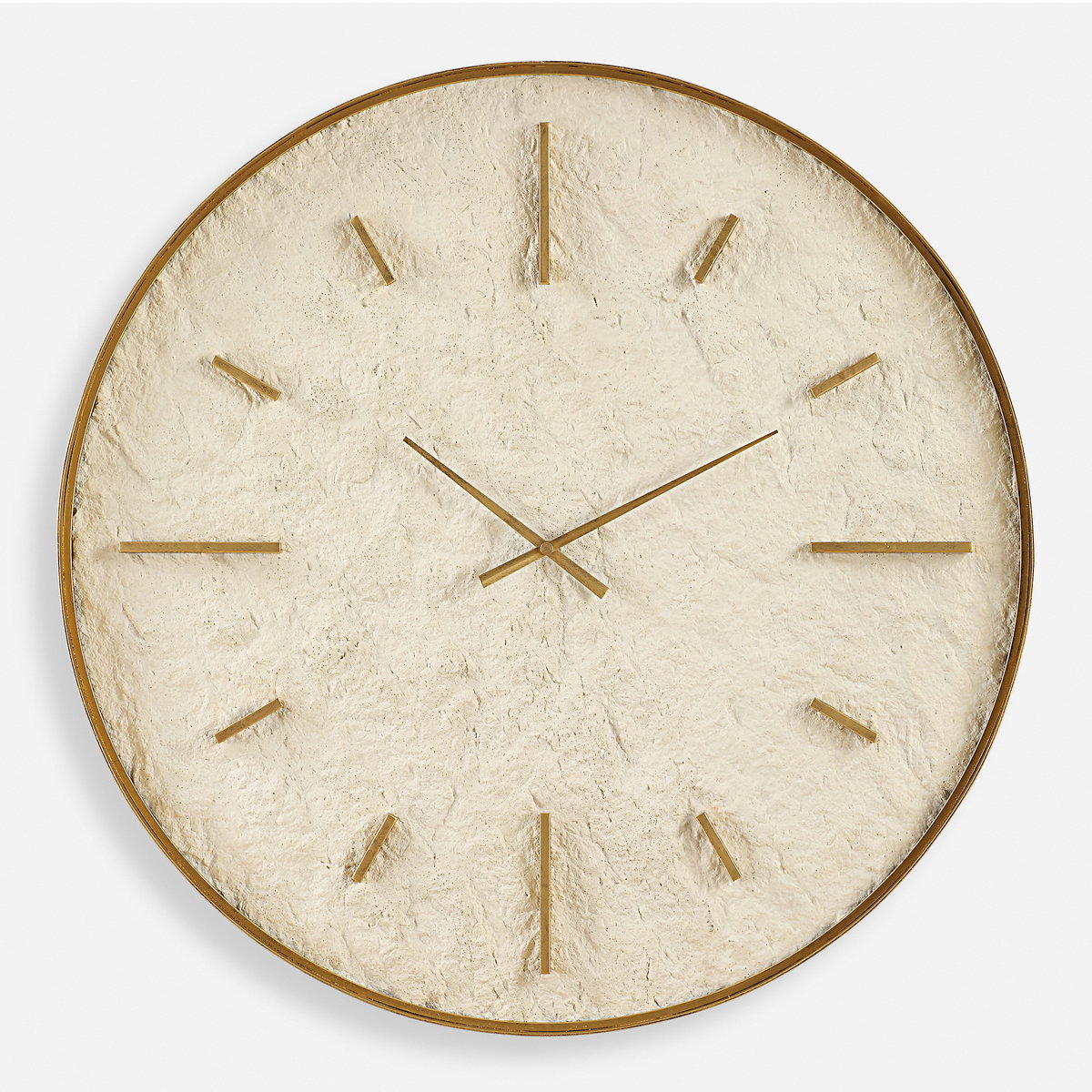 Stone Serenity Wall Clock, by Uttermost, 35.37" width x 35.37" height x 2.12" depth View 1
