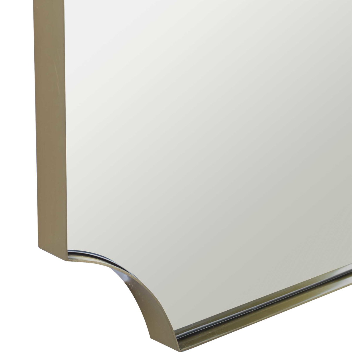 Lennox Brass Scalloped Corner Mirror, by Uttermost, 22.12" width x 40.12" height x 1.25" depth View 6