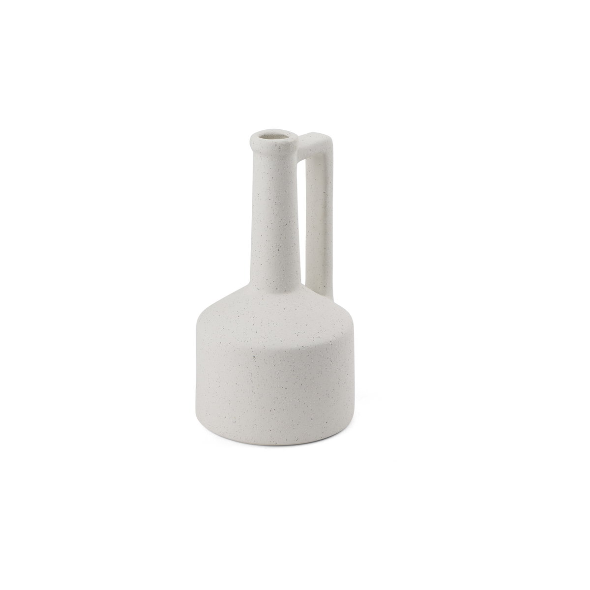 Burton 10.8H Small White Ceramic Jug Vase, by Mercana, 4.92" length x 4.92" width x 9.25" height View 1