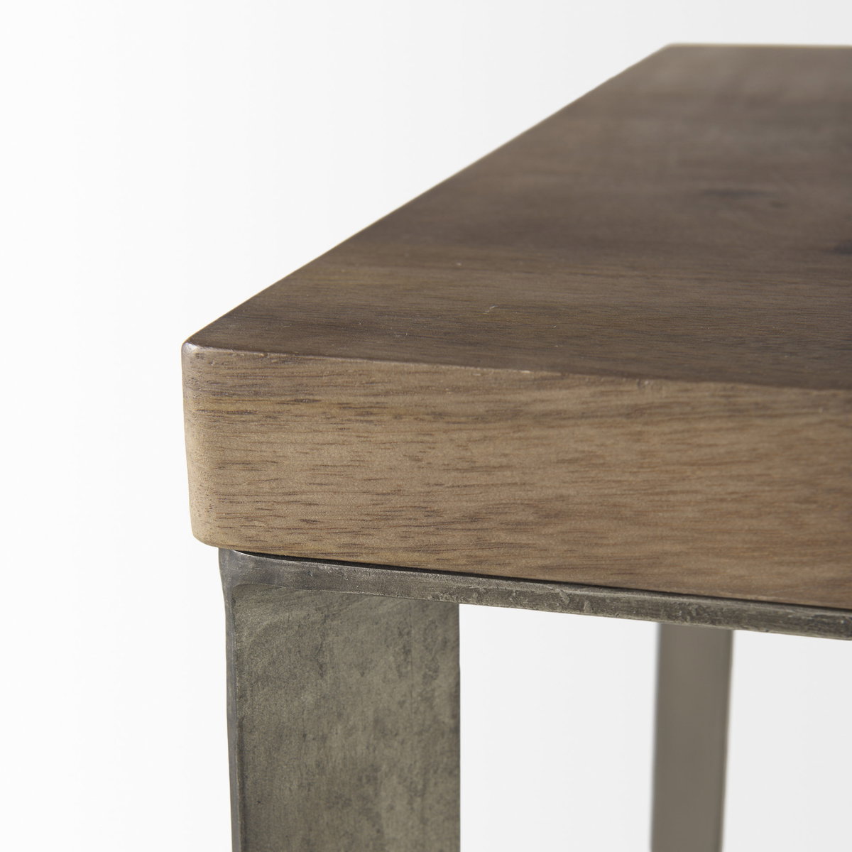 Faye (Set of 2) 19L x 19W x 26H Medium Brown Wood with Metal Base Accent Tables, Side & End Table by Mercana, 19" length x 19" width x 26" height View 10
