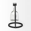 Monica I Short Black Metal Glass Bottle Vase, by Mercana, 8.66" length x 5.31" width x 8.27" height thumbnail 6