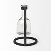 Monica I Short Black Metal Glass Bottle Vase, by Mercana, 8.66" length x 5.31" width x 8.27" height thumbnail 6