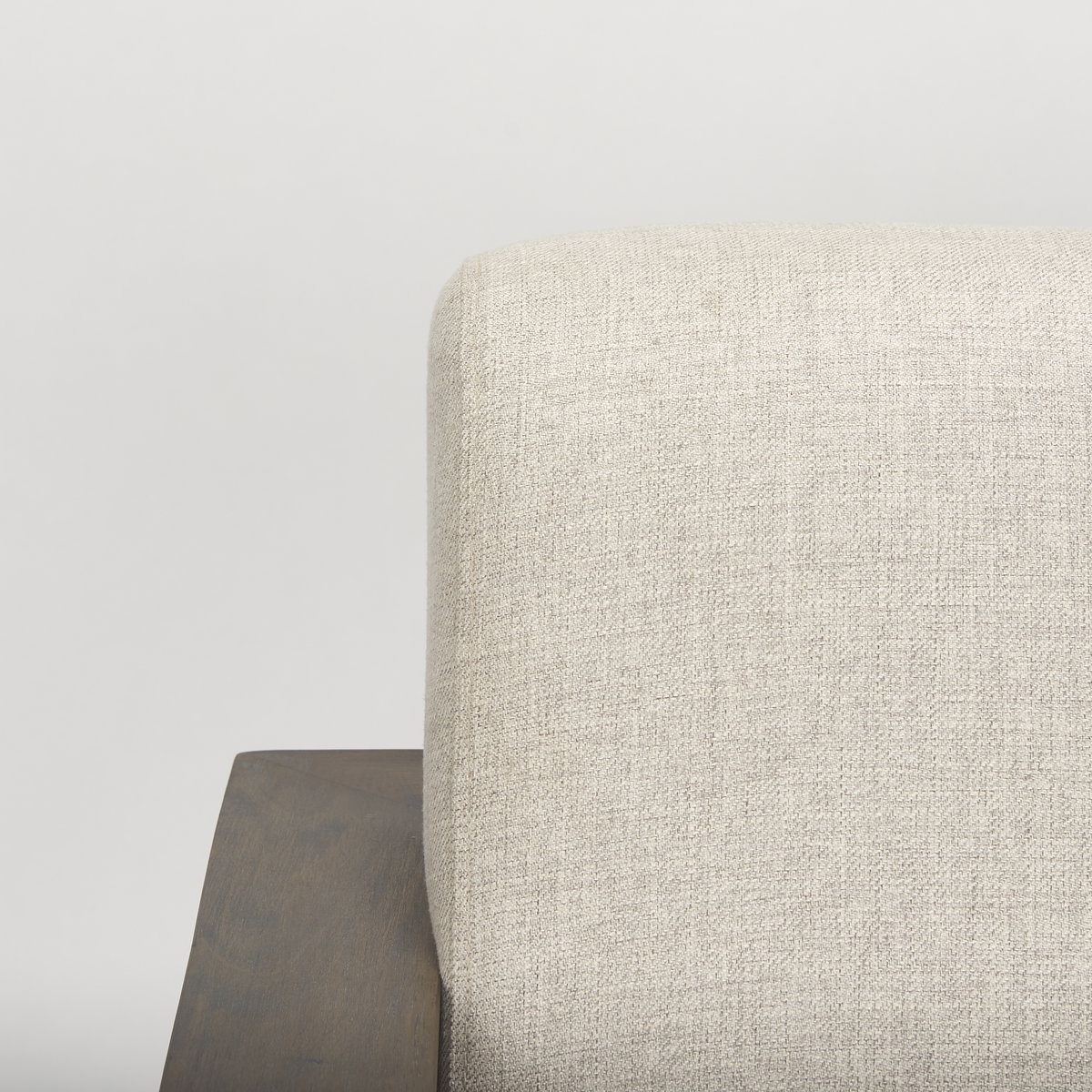 Sovereign Oatmeal Fabric Upholstered with Solid Wood Frame Accent Chair, by Mercana, 28.25" length x 34.75" width x 29.5" height View 7
