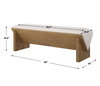 Wedged Ivory Fabric Bench, Benche by Uttermost, 59" width x 17" height x 19" depth thumbnail 3