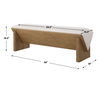 Wedged Ivory Fabric Bench, Furniture by Uttermost, 59" width x 17" height x 19" depth thumbnail 3