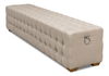 Beam Bench, Tufted Beige Linen, Seating by Sarreid, 78" length x 18" width x 18" height thumbnail 5