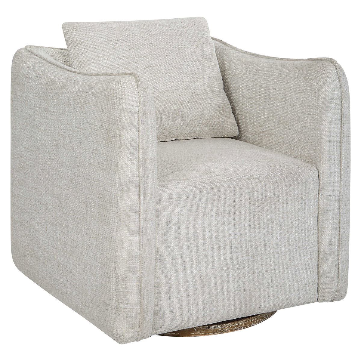 Corben White Swivel Armchair, Accent Chair by Uttermost, 30" width x 30" height x 30" depth View 5