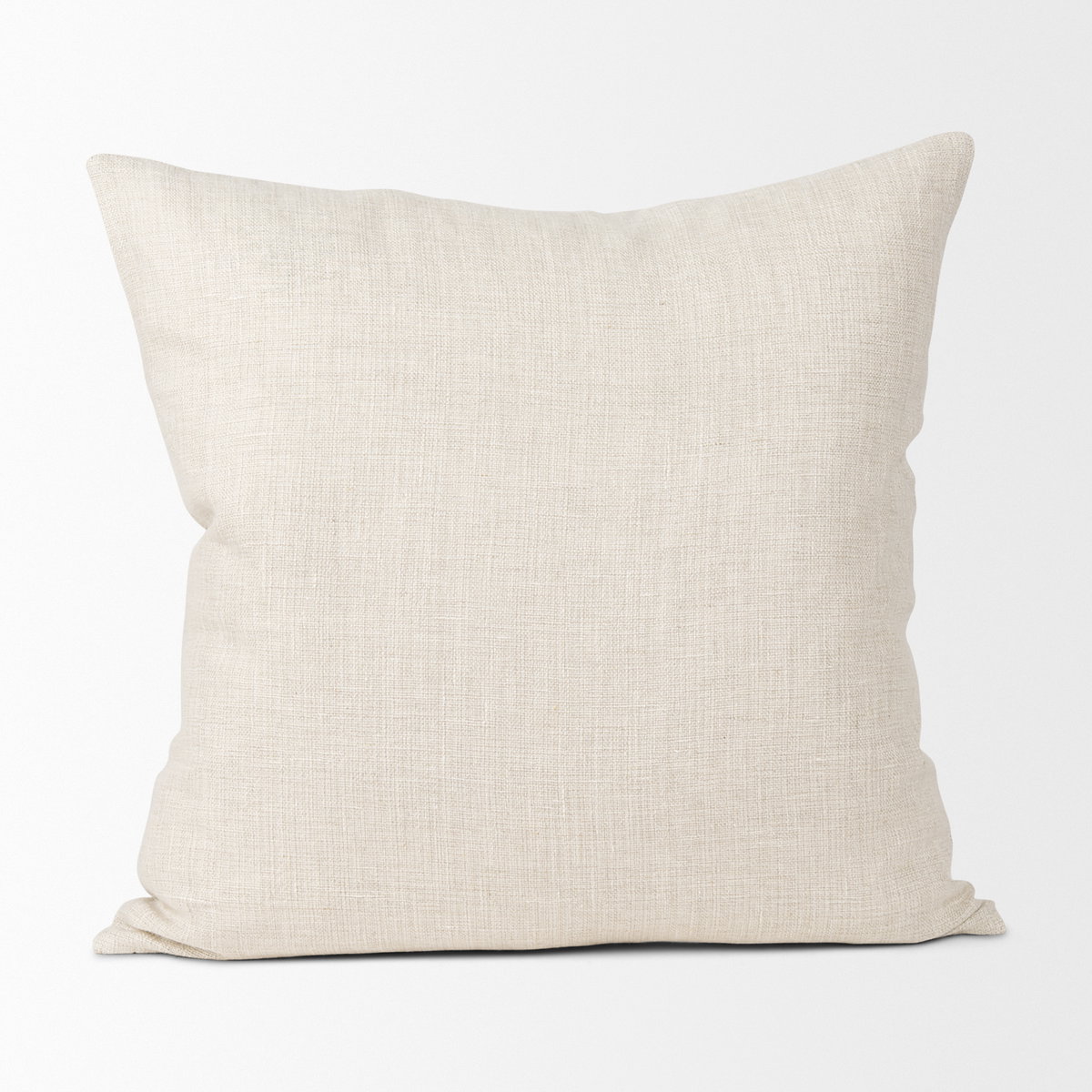 Jacklyn 22x22 Cream Linen Square Decorative Pillow Cover, by Mercana, 22" length x 22" width x 0.2" height View 5