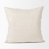 Jacklyn 22x22 Cream Linen Square Decorative Pillow Cover, by Mercana, 22" length x 22" width x 0.2" height thumbnail 5