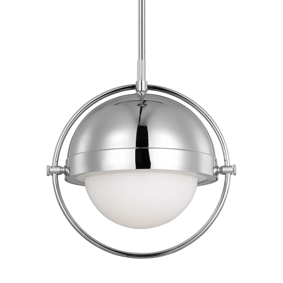 Bacall 1 - Light Sphere Globe Pendant, by Visual Comfort, 15.5" width x 16.75" height x 15.5" depth View 4