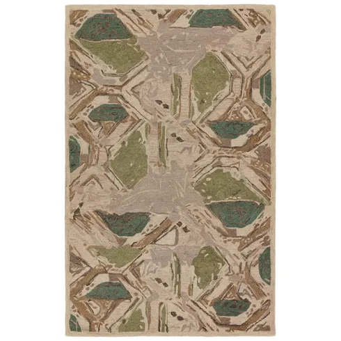 Zoe Bios By Jaipur Living Orto Botanica HNC02 Handmade Abstract Green and Taupe Area Rug (6