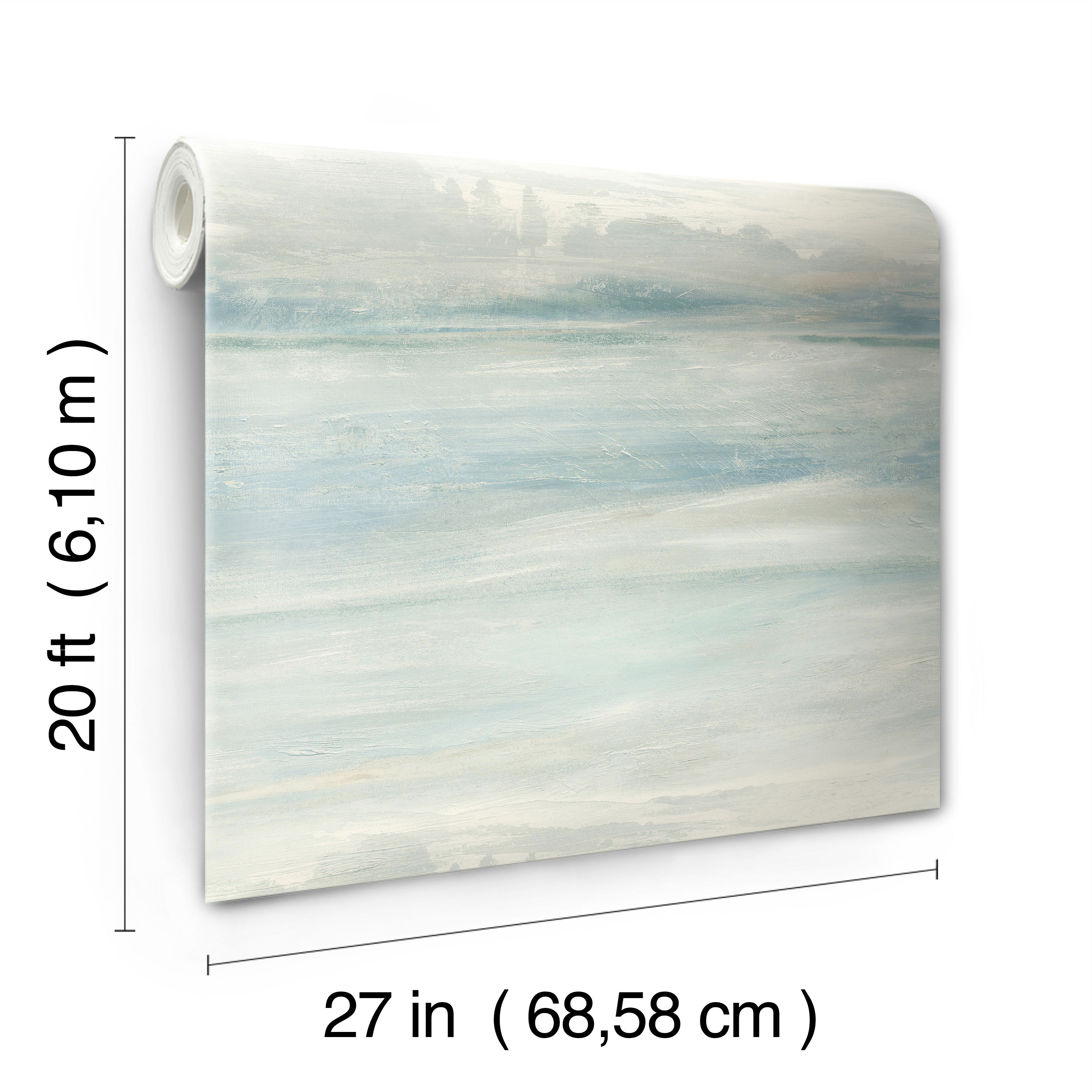 Soothing Mists Scenic Blue Peel & Stick Wallpaper large image 