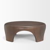 Shima Round Dark Brown Wood with Arched Legs Coffee Table, by Mercana, 45" length x 45" width x 16" height thumbnail 5