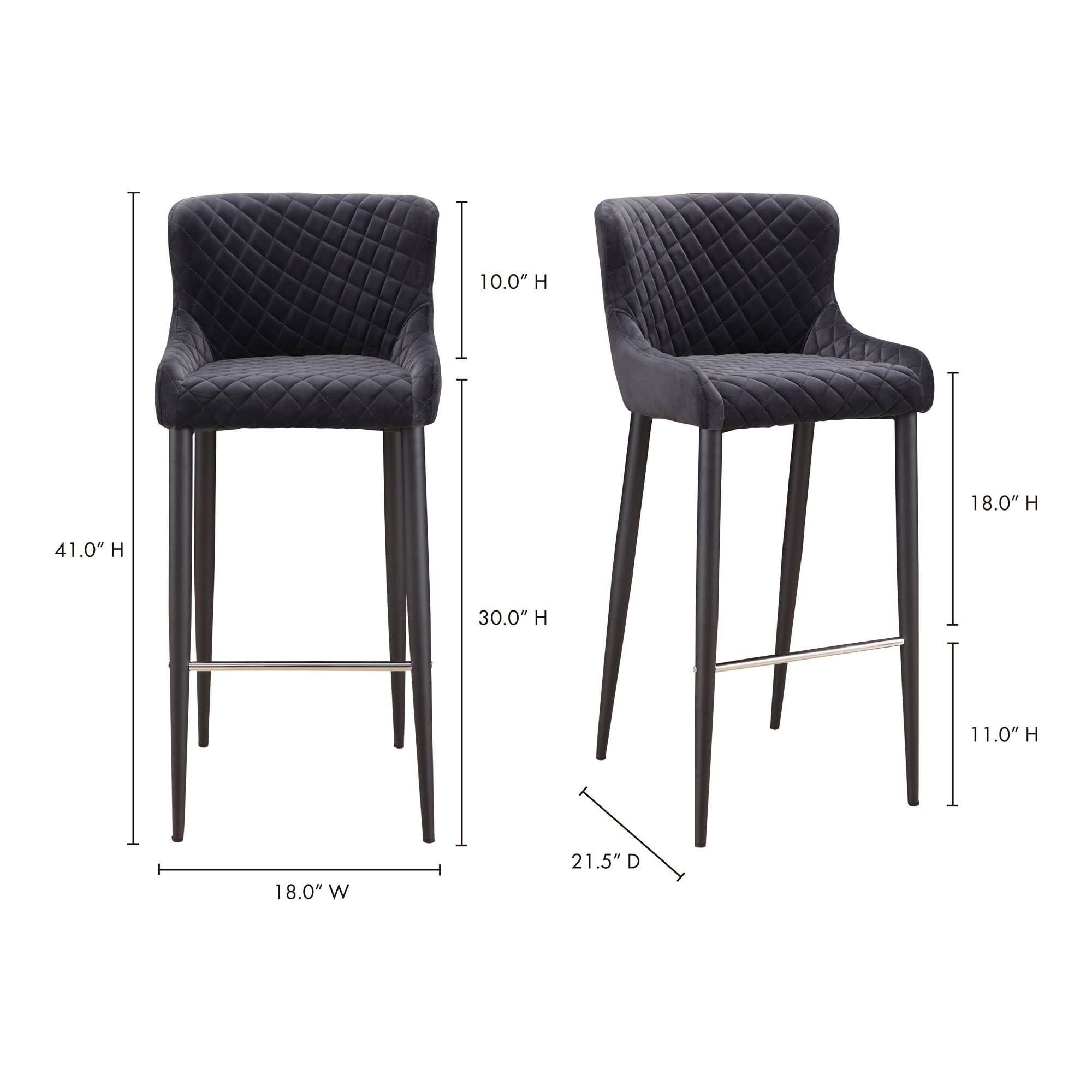 Etta Bar Stool Navy Blue large image 