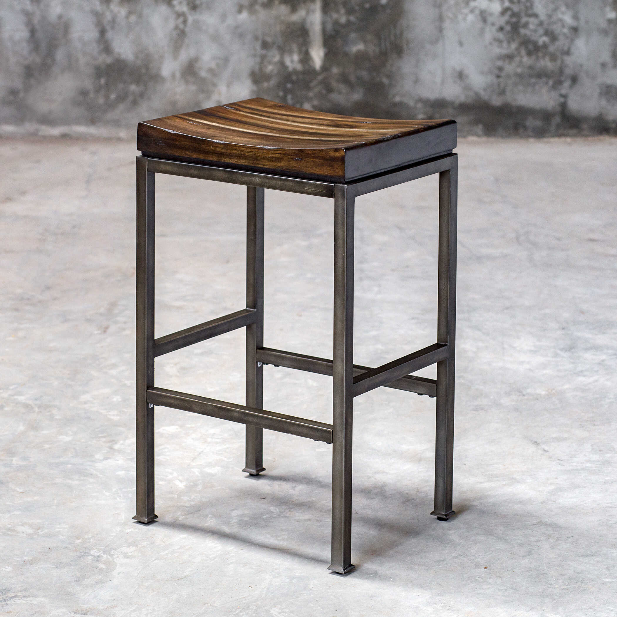 Beck Industrial Bar Stool, Furniture by Uttermost, 18" width x 30" height x 14" depth View 6