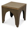 Croco Embossed Leather Stool  Ant. Green, by Sarreid, 1'6" length x 1'6" width x 10" height thumbnail 1