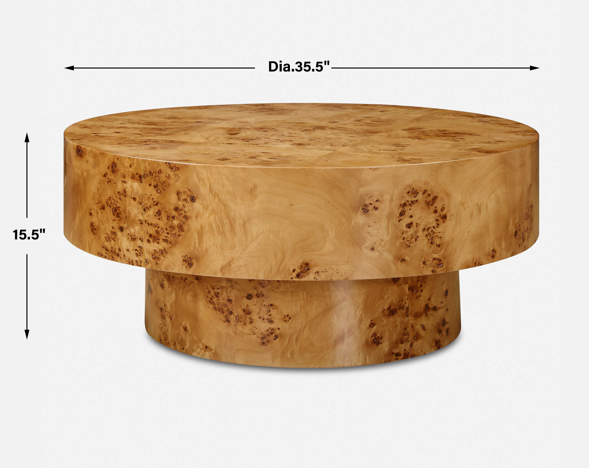 Knots Poplar Round Coffee Table, Furniture by Uttermost, 35.5" width x 15.5" height x 35.5" depth View 3
