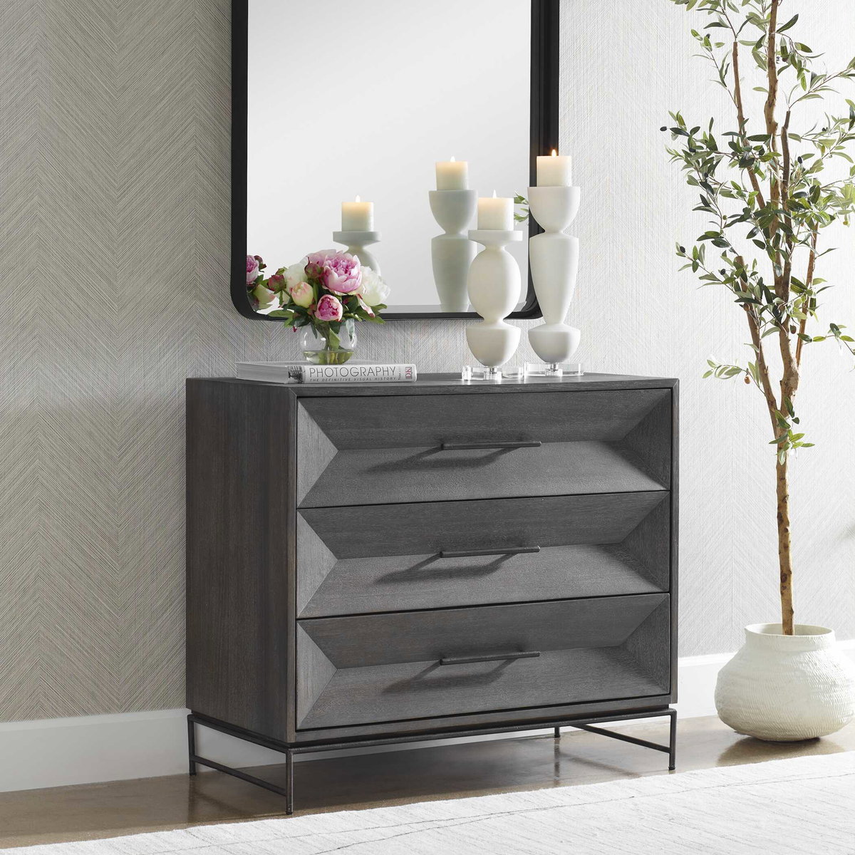 Knox Dark Walnut Accent Chest, Cabinets & Chest by Uttermost, 36" width x 32" height x 18" depth View 4