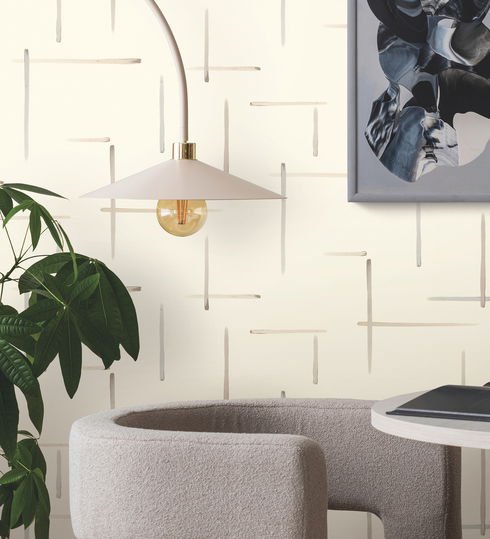 Gilded Sumi-E Neutral & Glint Wallpaper