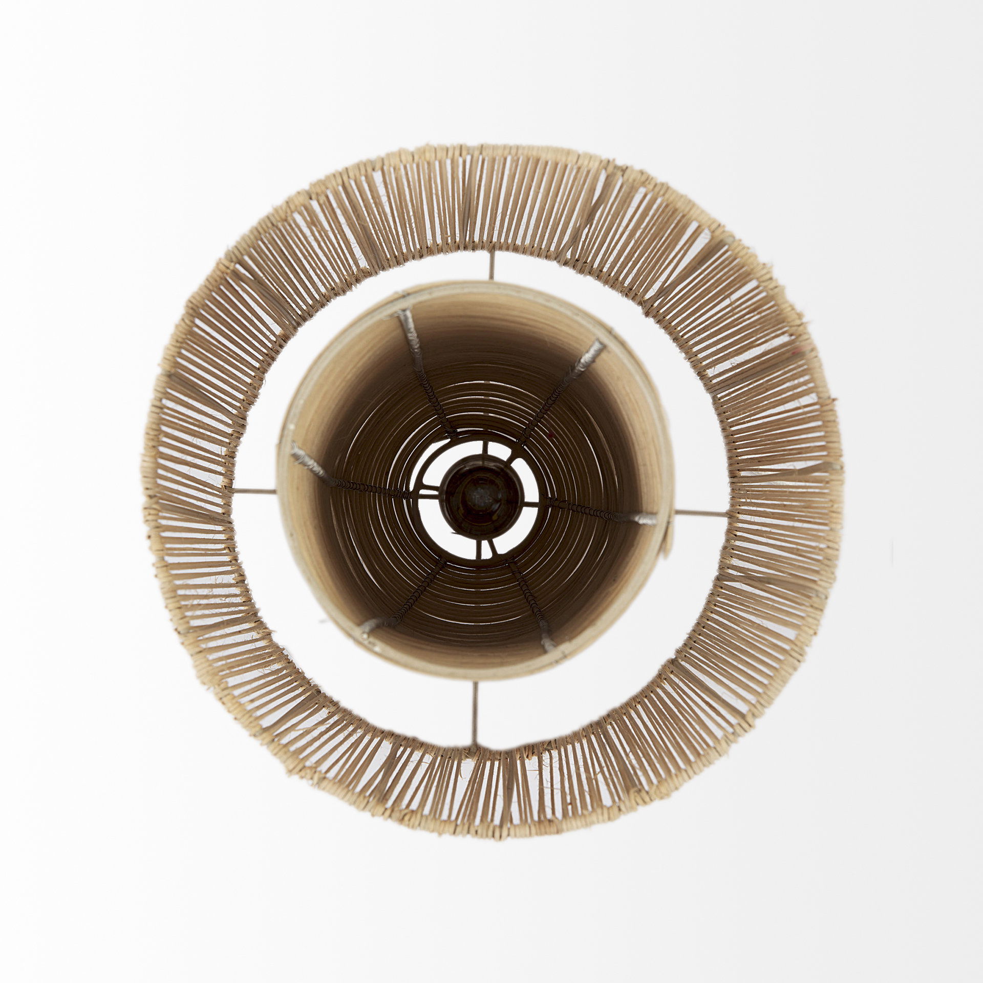 Aviario 14.2 L x 14.2 W x 14.2 H Natural Cane Cylindrical Pendant Light, by Mercana, 12.25" length x 12.25" width x 14.75" height View 10