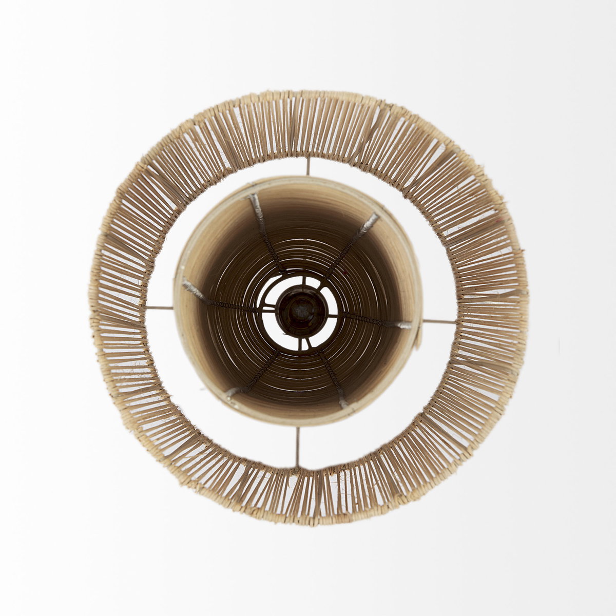 Aviario 14.2 L x 14.2 W x 14.2 H Natural Cane Cylindrical Pendant Light, by Mercana, 12.25" length x 12.25" width x 14.75" height View 10