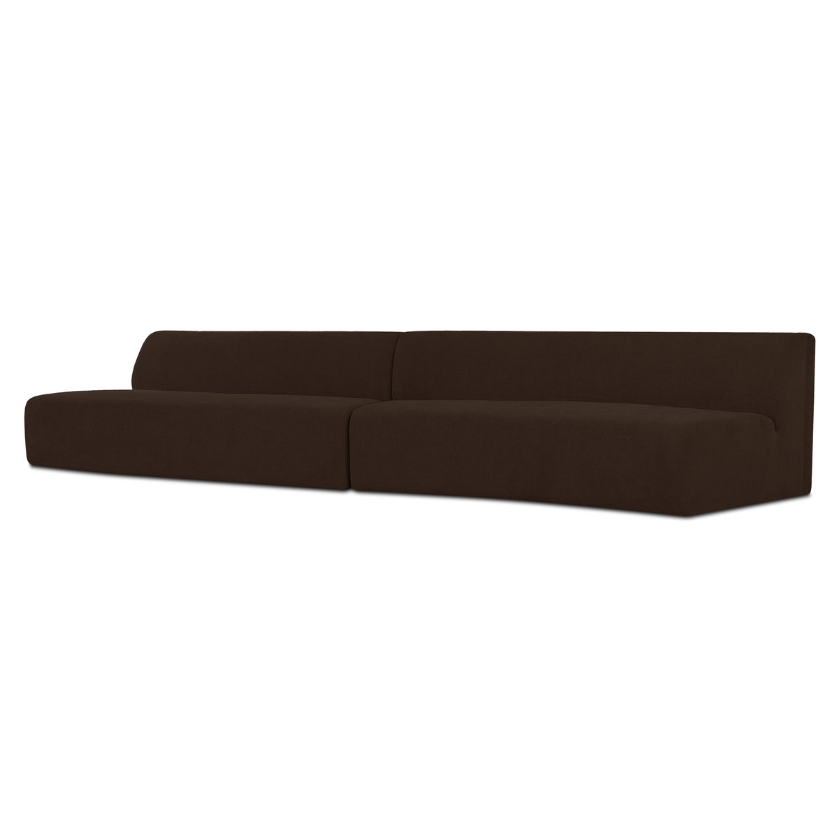 Naomi 2 Piece Wave Modular Sectional Dark Brown, Sectional Sofa by Moe's Home, 161.4" width x 28.3" height x 39" depth View 3