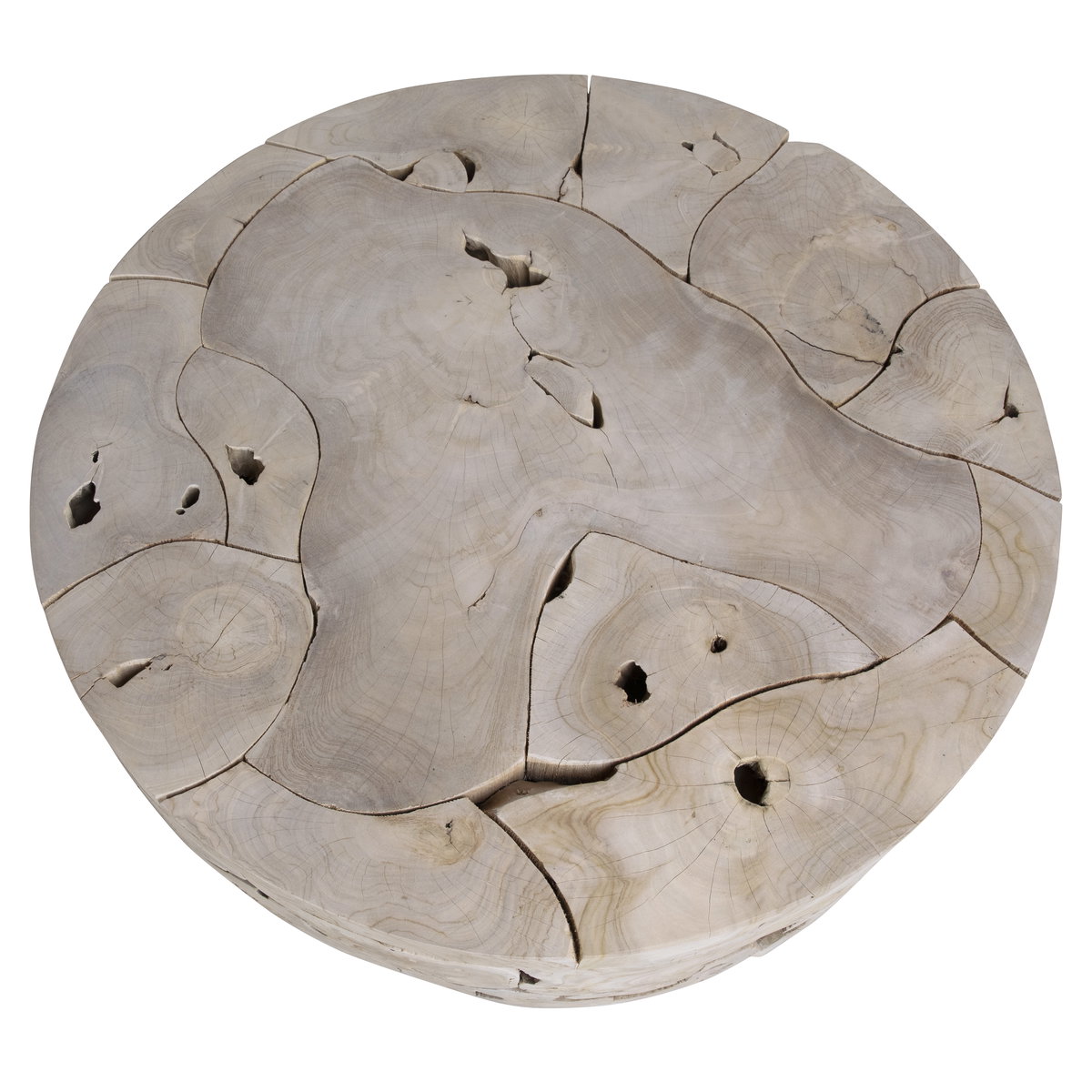 Briar Round Coffee Table Blch, by Dovetail, 39" width x 16" height x 39" depth View 2