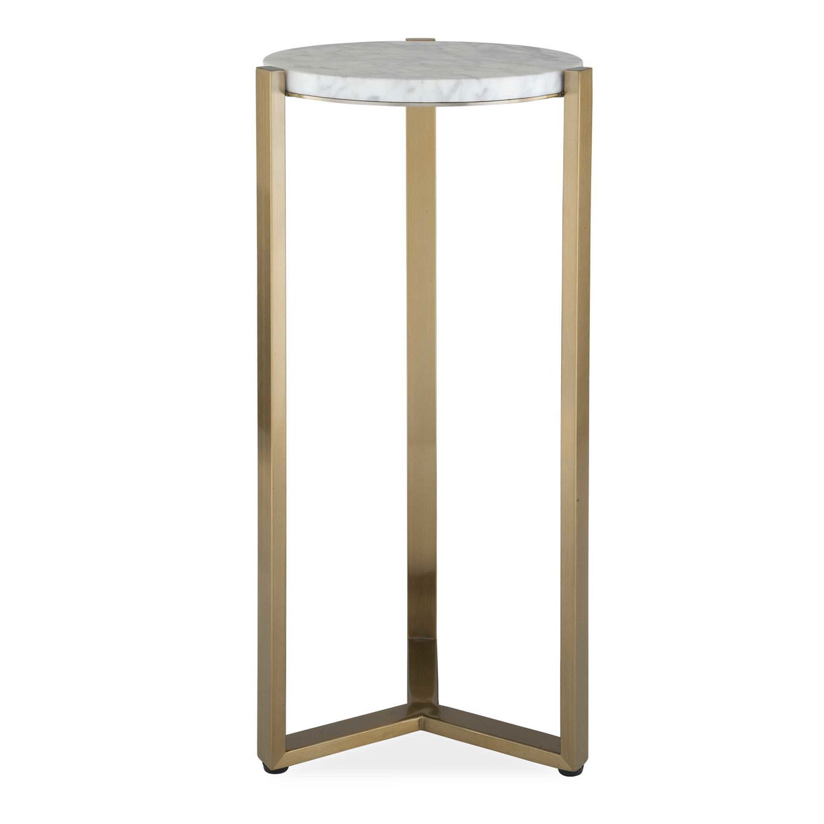 Pietra Carrara Marble Drink Table, Side & End Table by Uttermost, 10.62" width x 23" height x 10.12" depth View 1