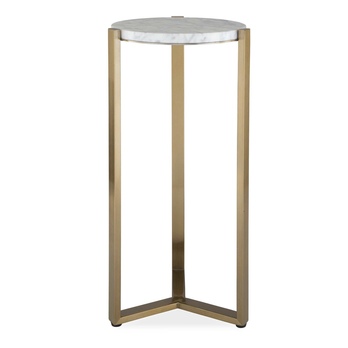 Pietra Carrara Marble Drink Table, Side & End Table by Uttermost, 10.62" width x 23" height x 10.12" depth View 1