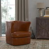 Spencer Distilled Leather Swivel Chair, Seating by Sarreid, 29" length x 33.5" width x 32" height thumbnail 14