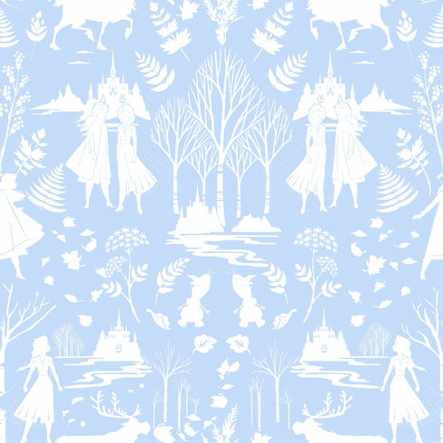Disney Frozen 2 Nordic Blue & Glitter Wallpaper