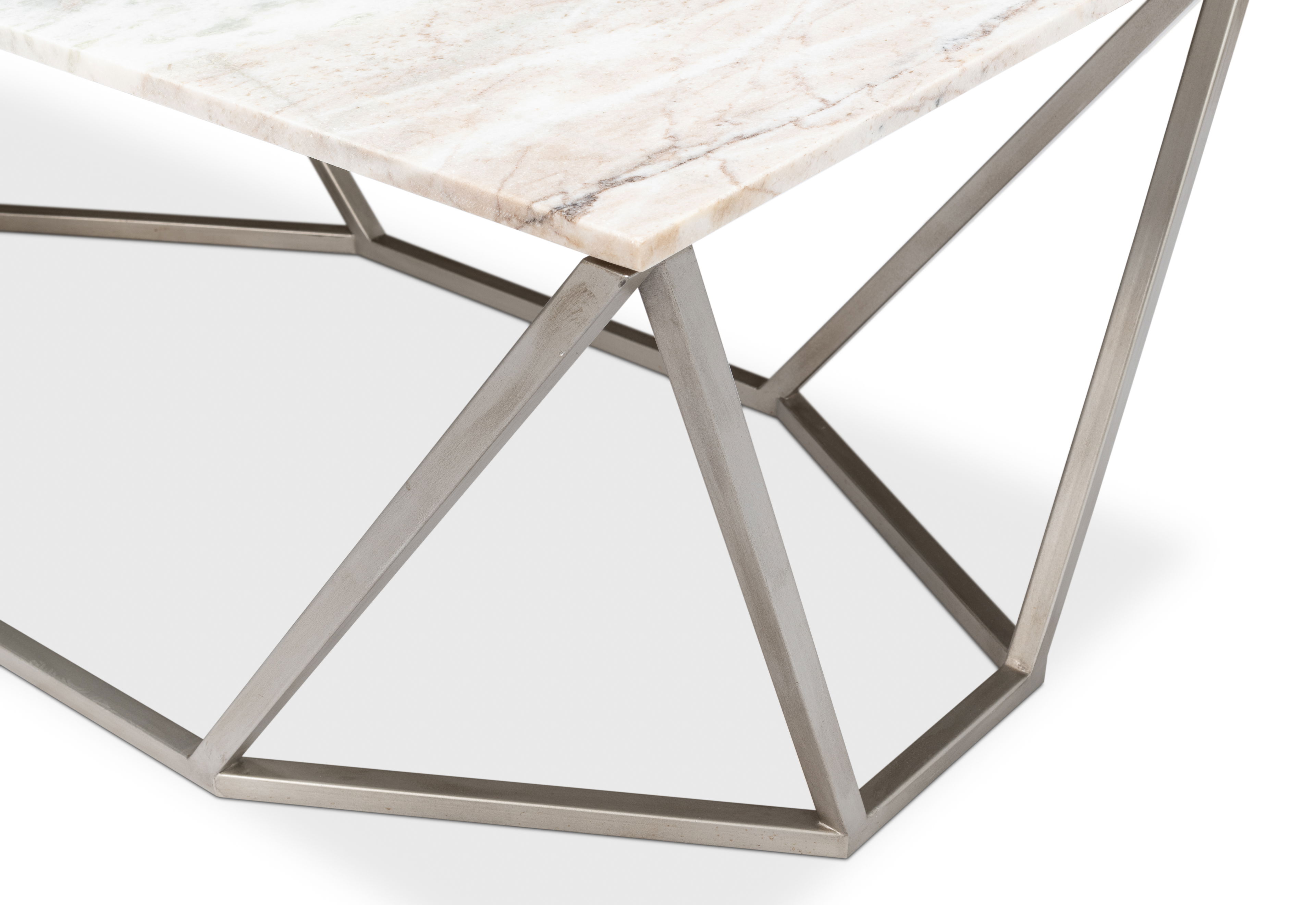 Trapezoid Coffee Table  Marble Top large image 