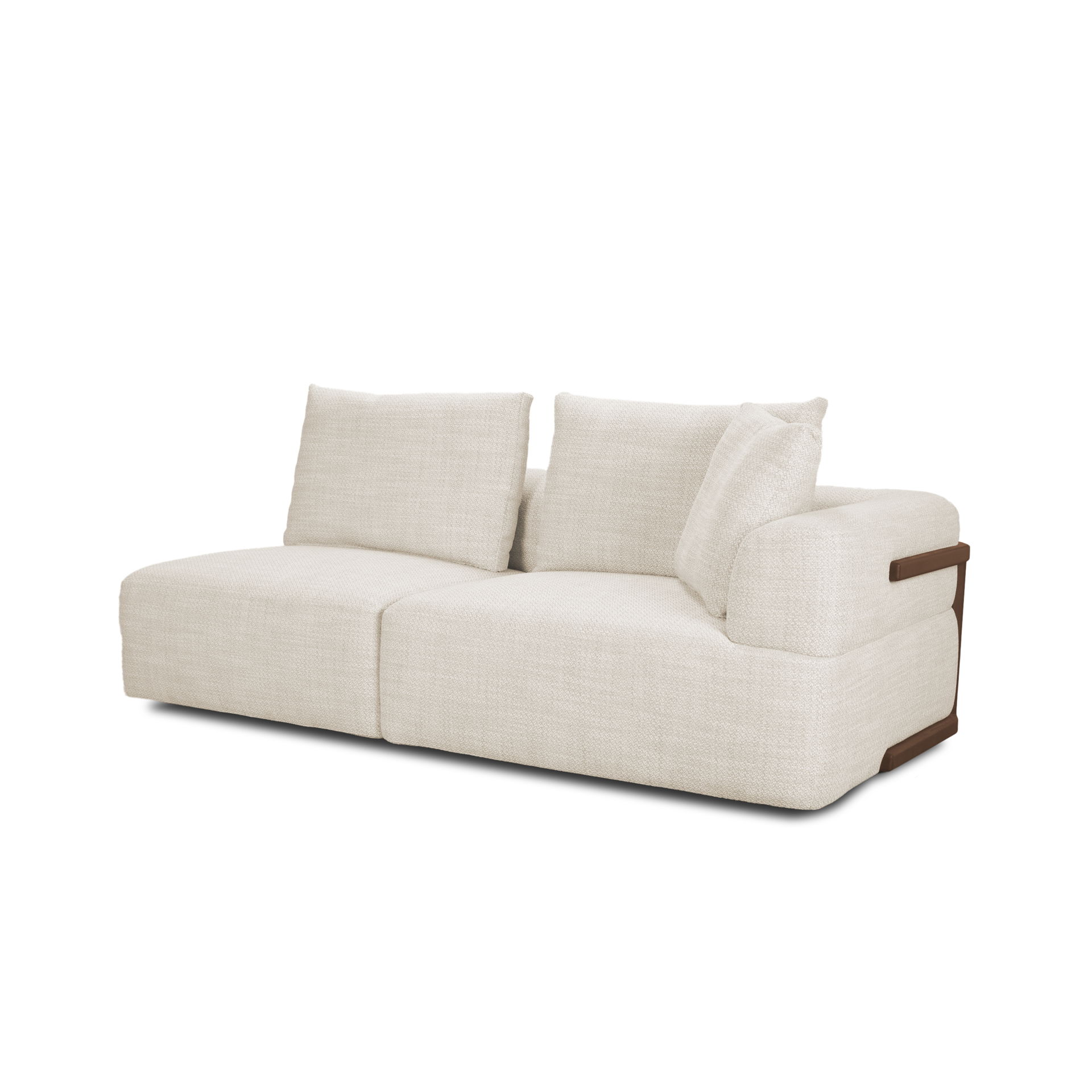 Warner Oatmeal 3 Piece Sofa Set with Corner Piece large image 