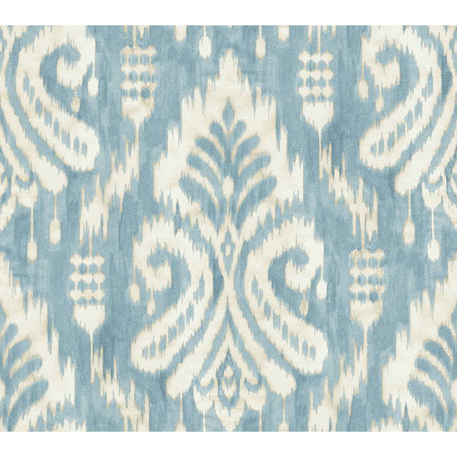 Hawthorne Ikat Blue Wallpaper large image 