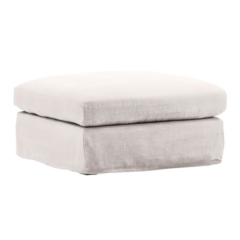 Dixie Ottoman Slipcover Natural