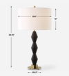 Threefold Black Stone Table Lamp, by Uttermost, 16" width x 29.75" height x 16" depth thumbnail 3
