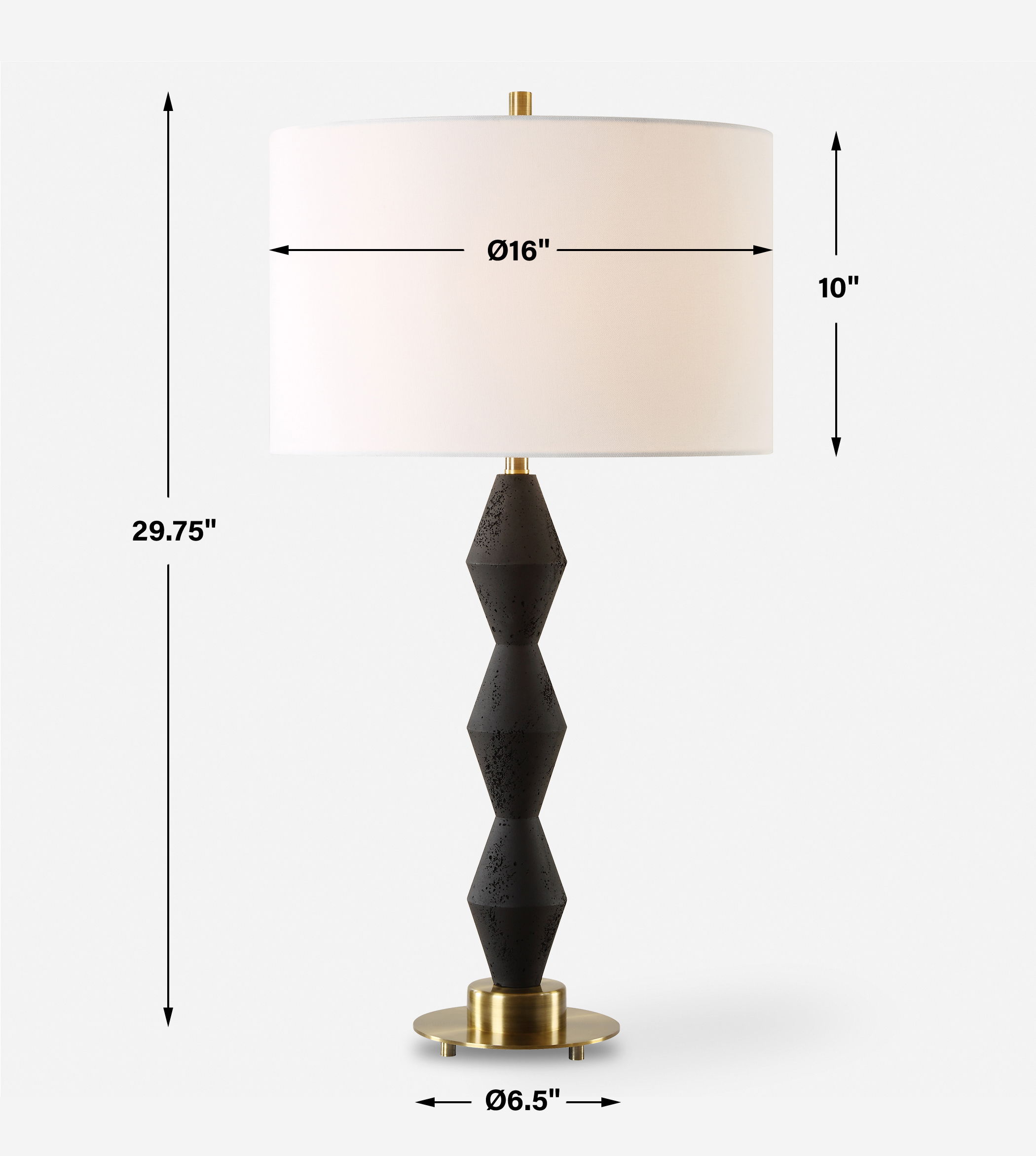 Threefold Black Stone Table Lamp large image 