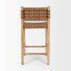 Shane Brown Wood with Woven Brown Leather Counter Stool thumbnail 4