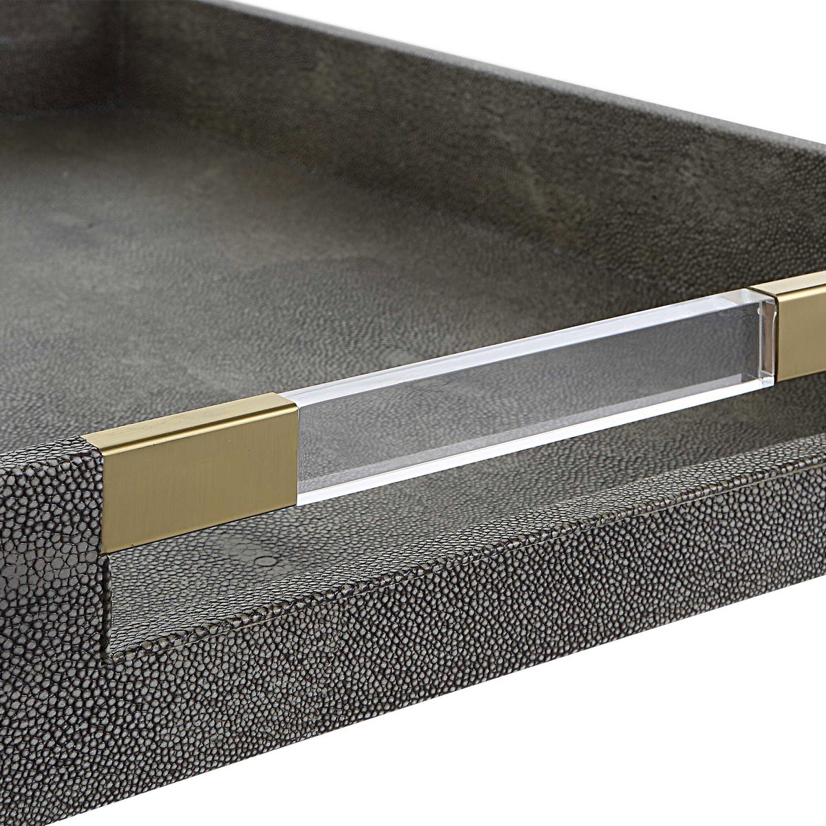 Wessex Gray Tray, Decorative Tray by Uttermost, 19" width x 2.5" height x 14" depth View 8